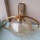 Pair of brass and glass wall lights