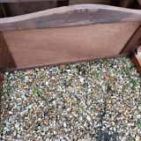 Old marquetry chest of drawers, Louis XV style marble top