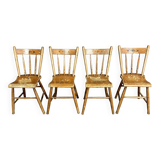 Set of four painted Dutch kitchen chairs.
