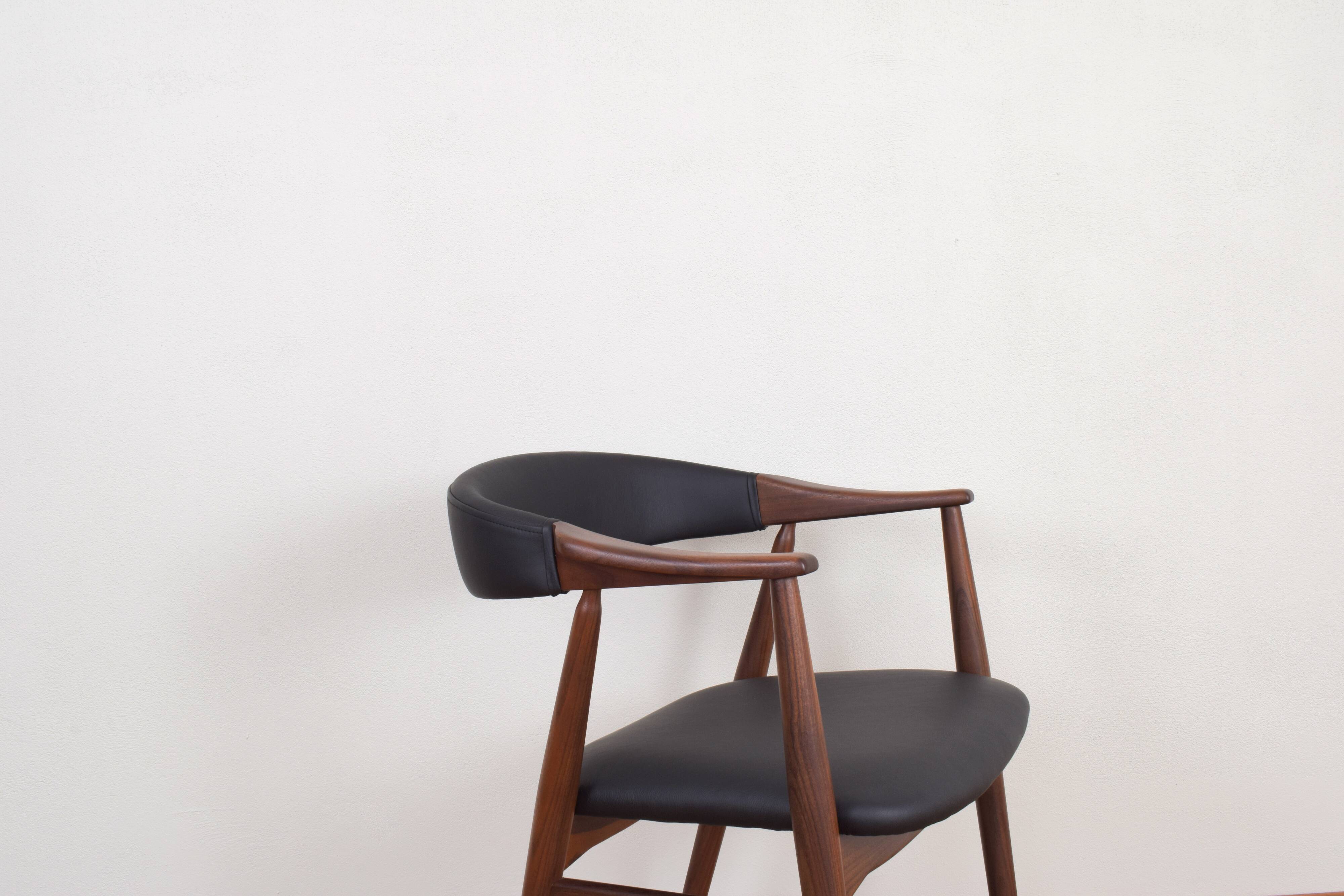 Danish Teak & Leather Armchair by Th. Harlev for Farstrup Møbler