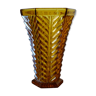 Art Deco hexagonal 20th amber glass vase