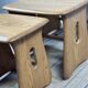 Vintage Ercol nesting tables in solid elm from the 1980s.