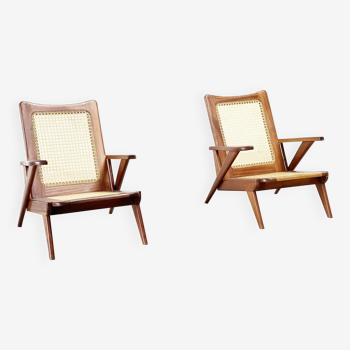 Sculptural french lounge chairs 1950's.