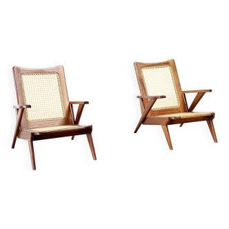 Sculptural french lounge chairs 1950's.