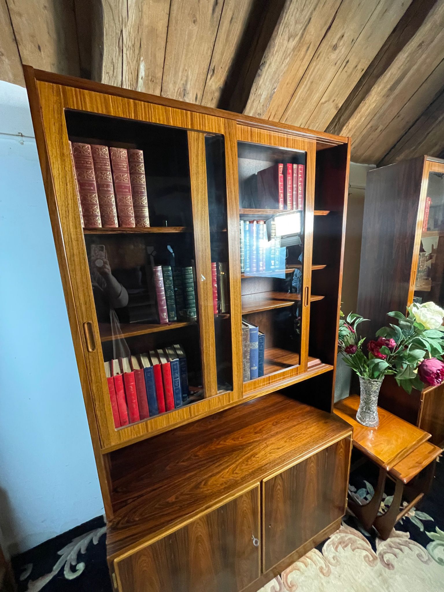 Mid century retro vintage wall unit bookcase danish design by poul hundevad rosewood 1950-1960
