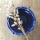 Blue & white marbled ceramic vase, pot cover