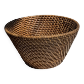 Round basket made of Indonesian artisanal rattan D25 H14