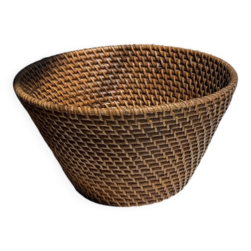 Panier rond en rotin artisanal indonésien D25 H14
