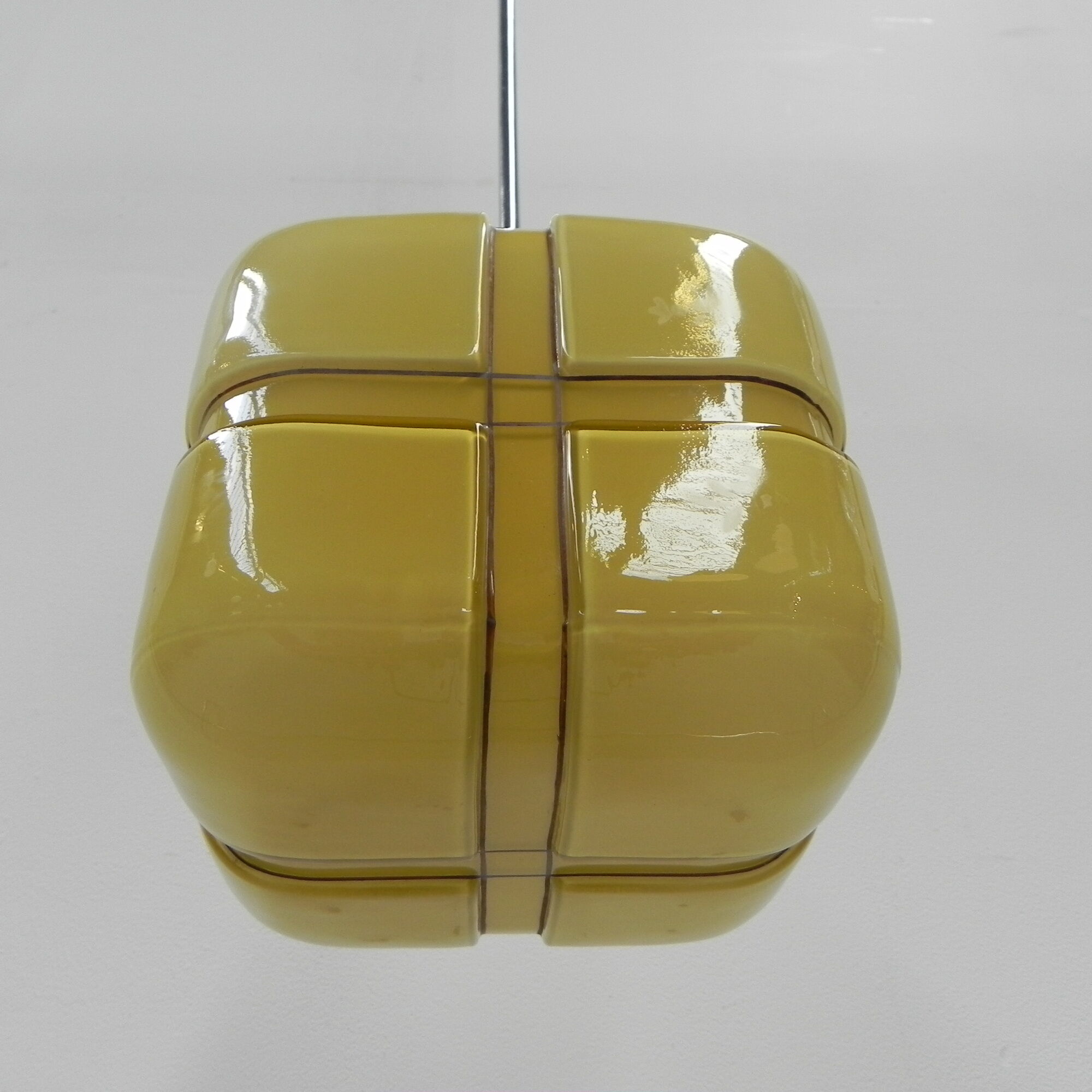 Art Deco hanging lamp with square glass shade