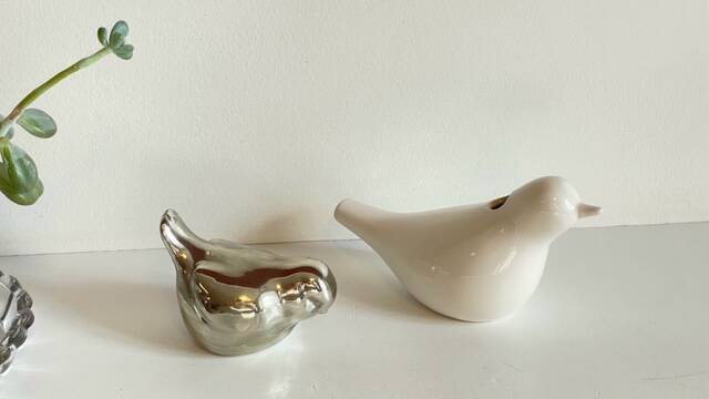 Pair of ceramic birds from the 90s