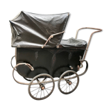 Former children's pram canvas and leather marked 1930s