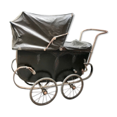 Former children's pram canvas and leather marked 1930s