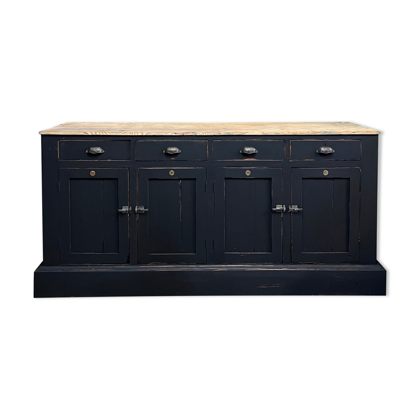 Black patinated workshop sideboard