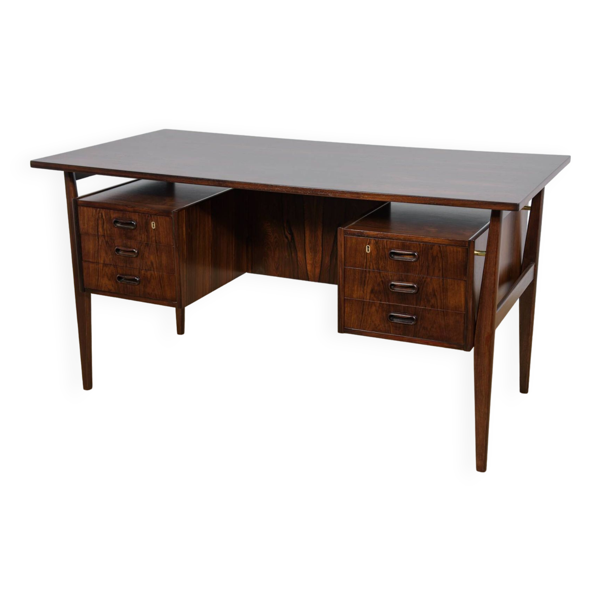 Mid Century Rosewood Desk by Gunnar Nielsen Tibergaard for Tibergaard, 1960s