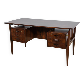 Mid Century Rosewood Desk by Gunnar Nielsen Tibergaard for Tibergaard, 1960s