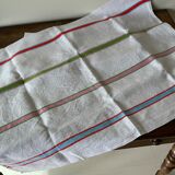 Antique tea towels in linen and cotton fancy patterns
