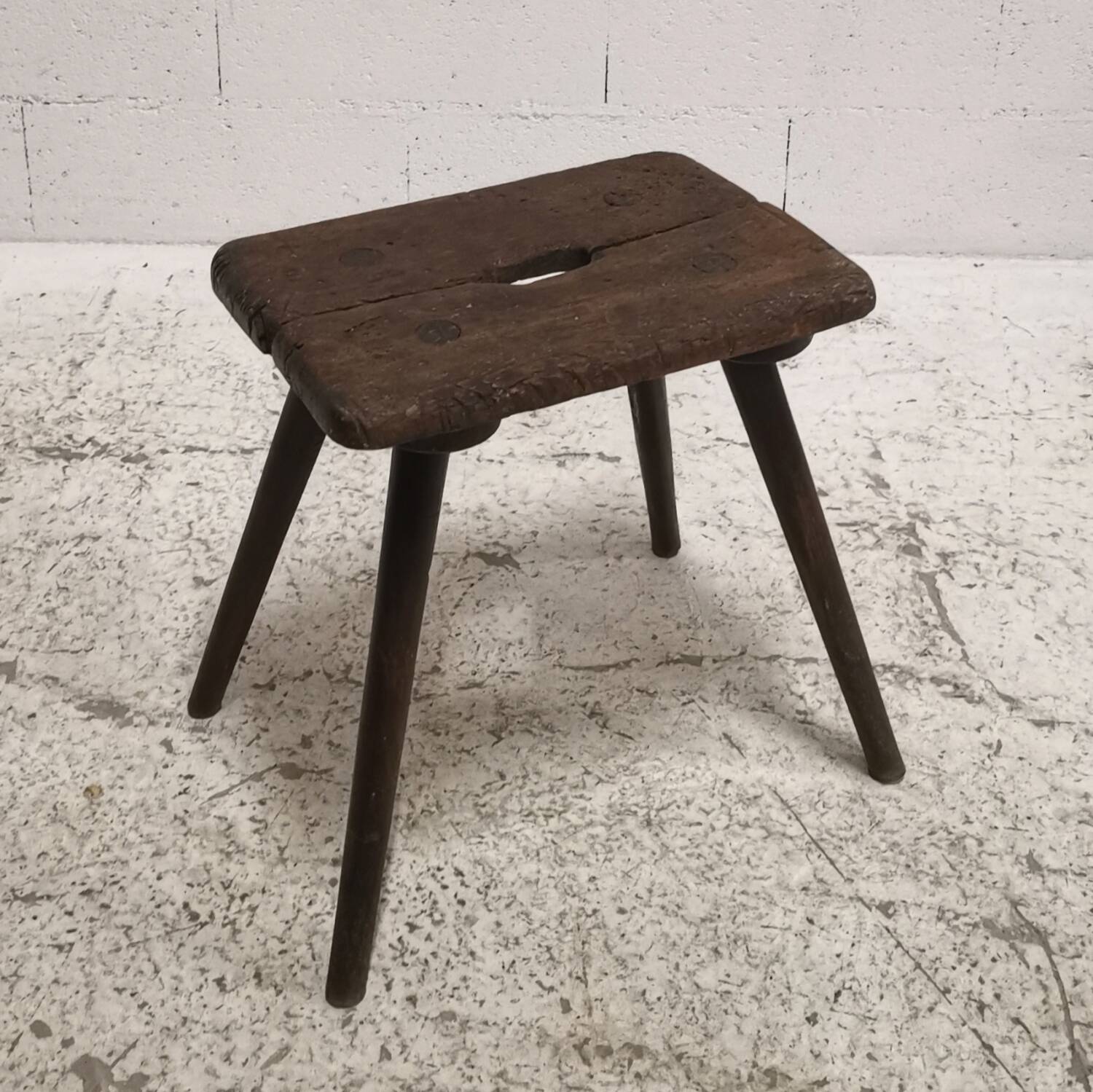 Antique 1911 Vintage Brutalist Industrial Stool