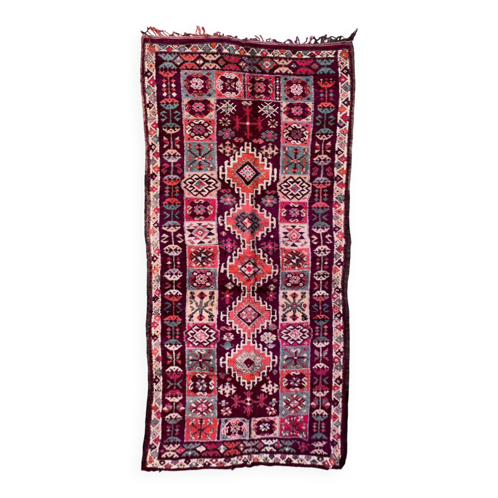 Tapis Marocain  Boujad violet - 208 x 500 cm