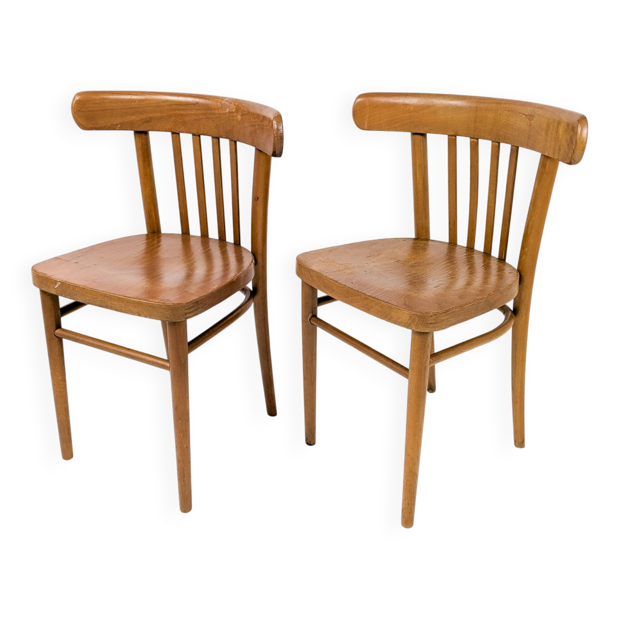 2pcs Chaise de café Chaise de bistrot Mid Century Vintage Café Bistro Streb