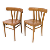 2pcs Chaise de café Chaise de bistrot Mid Century Vintage Café Bistro Streb