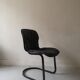 Black metal and leather chair Cidue, Italy 1970