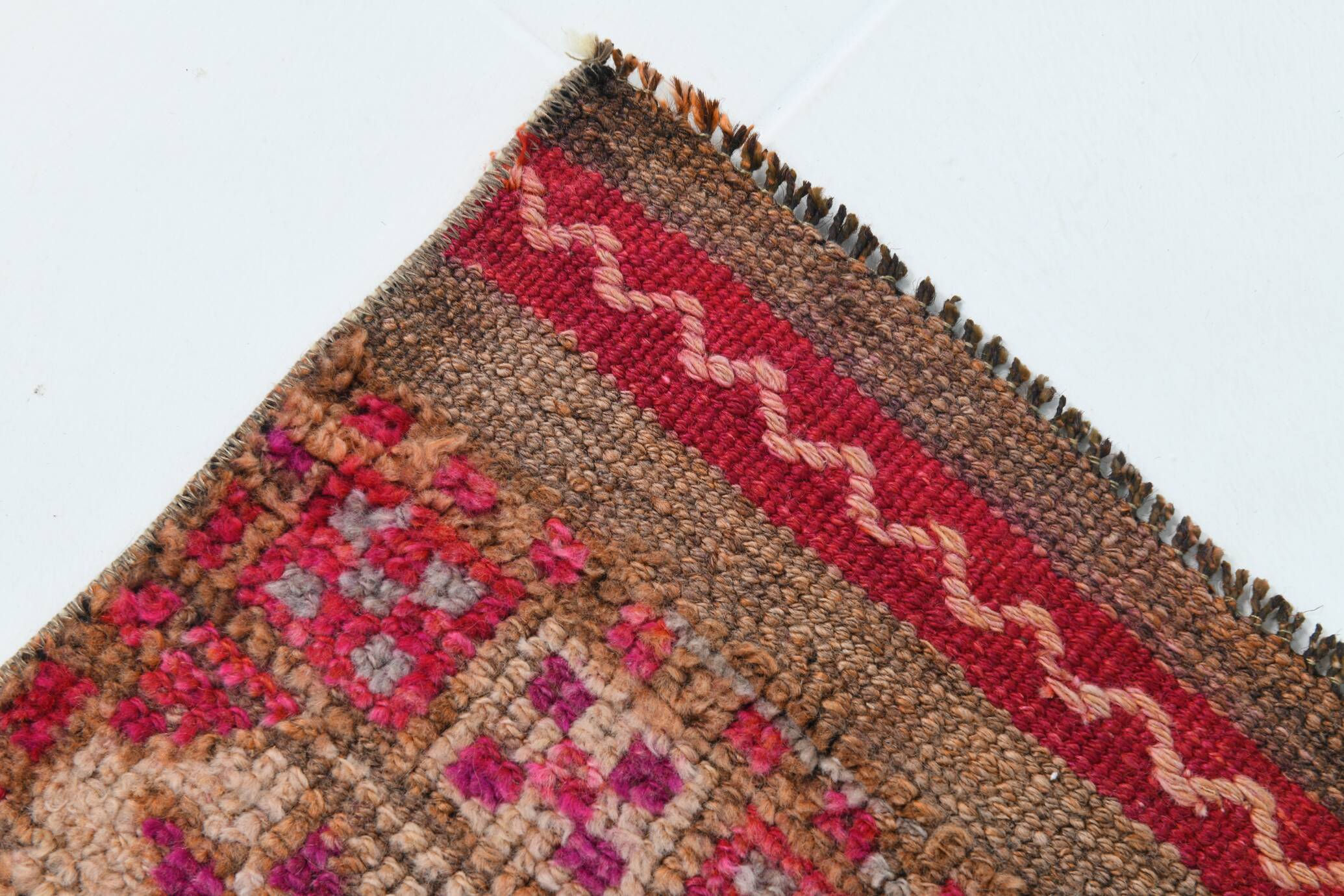 3x12 Red & Navy Blue Oushak Runner Rug, 83x352Cm