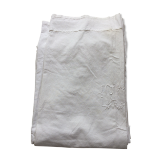 Old white cotton cloth monograms and handmade days