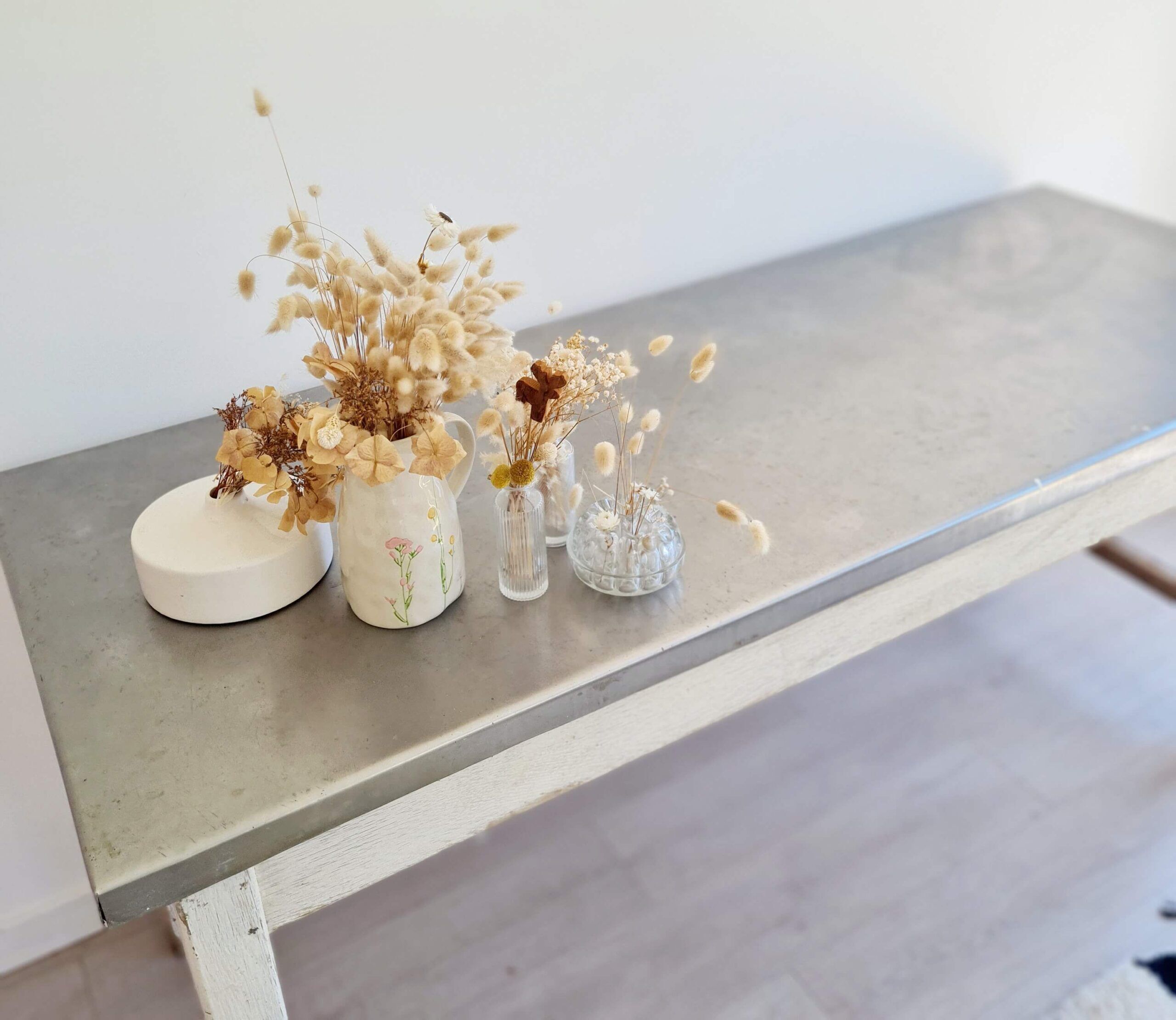 Wood and zinc work table