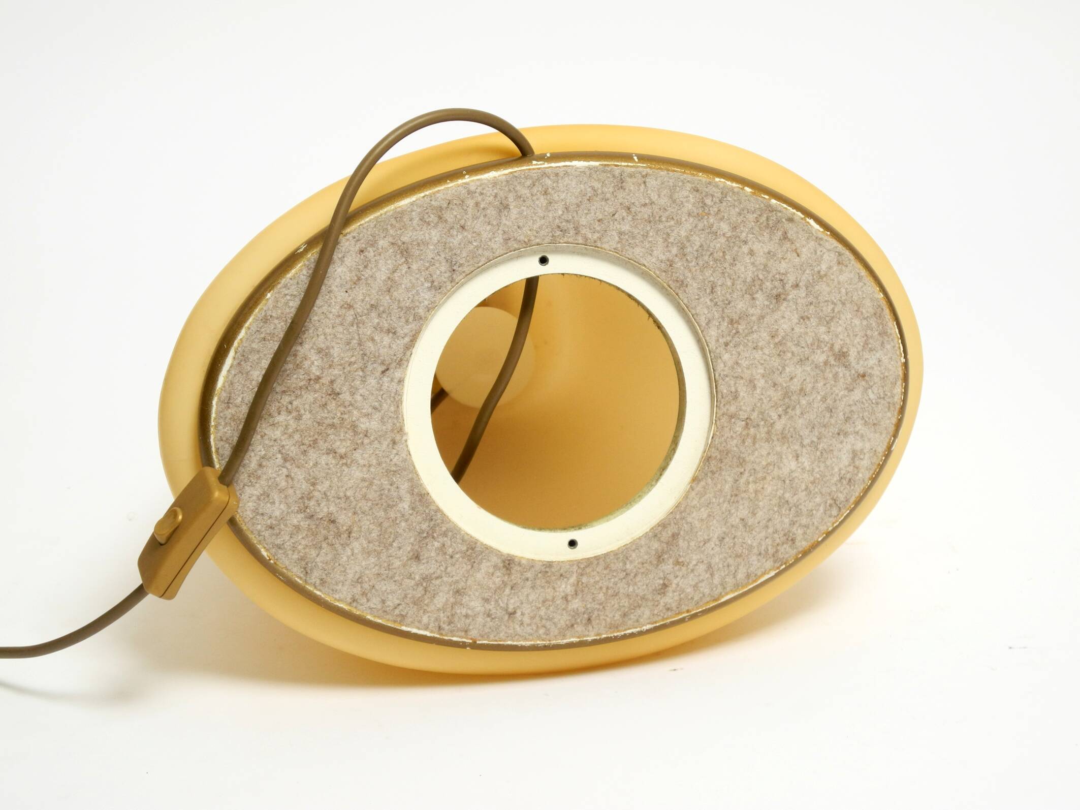 Large 1990s postmodern design floor or table lamp made of colored glass