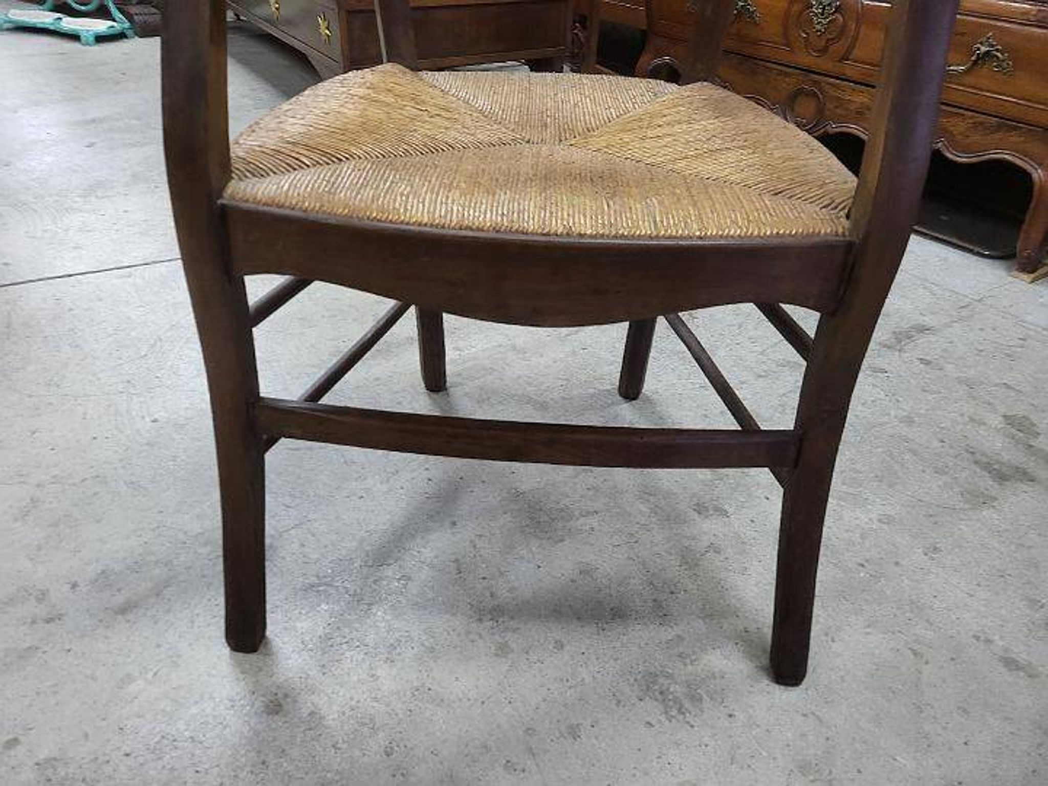 Old 19th century walnut straw armchair n° 2