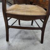 Old 19th century walnut straw armchair n° 2
