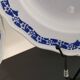 4 soup plates white background, blue decor l'Amandinoise 2586