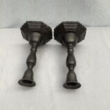 Pair of vintage stamped brass candlesticks