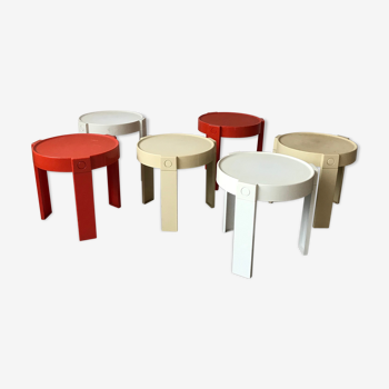 Suite of 3 stackable gigognes tables, made in holland, 1970