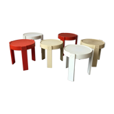 Suite de 3 tables gigognes empillables made in holland, 1970