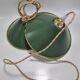Pair of conical suspensions in green enamelled sheet metal