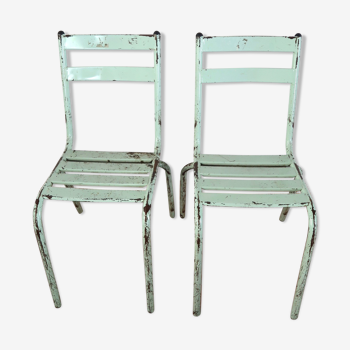 Lot de 2 chaises de jardin en métal