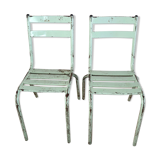 Set of 2 Art Prog metal garden chairs