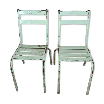 Lot de 2 chaises de jardin en métal