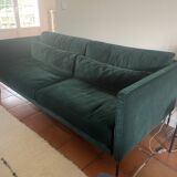 Dark green velvet sofa