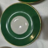 Service 14 cup and saucer in Art Deco Emerald Green and Gold.