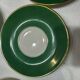 Service 14 Tasse et sous-tasse à Bouillon Art-Deco Vert Émeraude et Or
