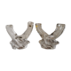 Pair of candle holders two crystal branches