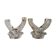 Pair of candle holders two crystal branches