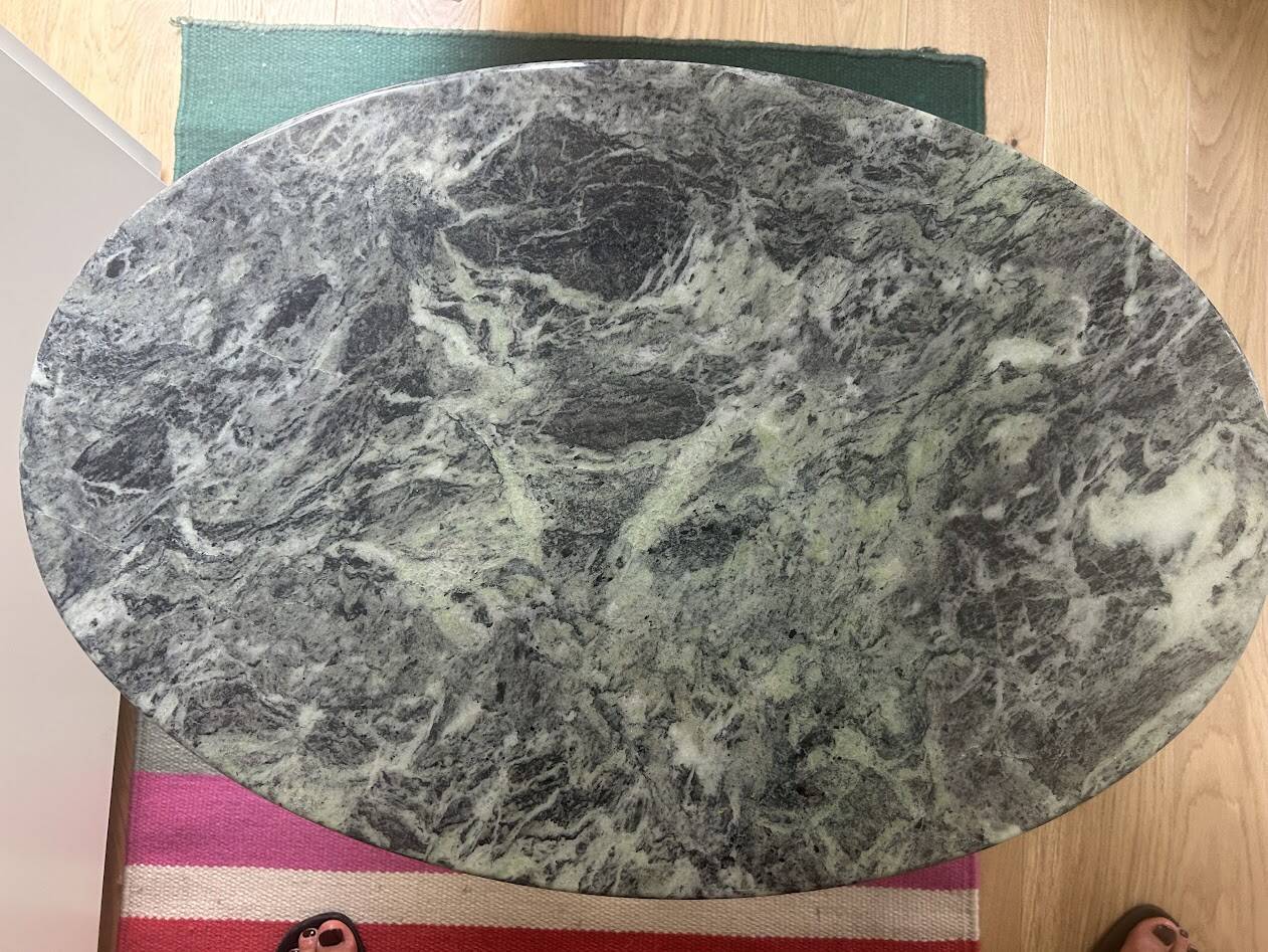 Pseudo Knoll gueridon green marble