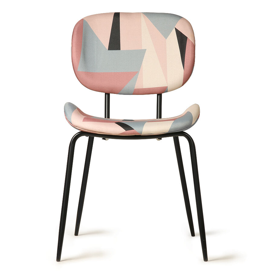 Pink patterned fabric chair