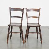 Set of 2 Antique English Oxford Dining/Kitchen Chairs