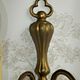 French vintage traditional double brass wall sconce scrolled arms