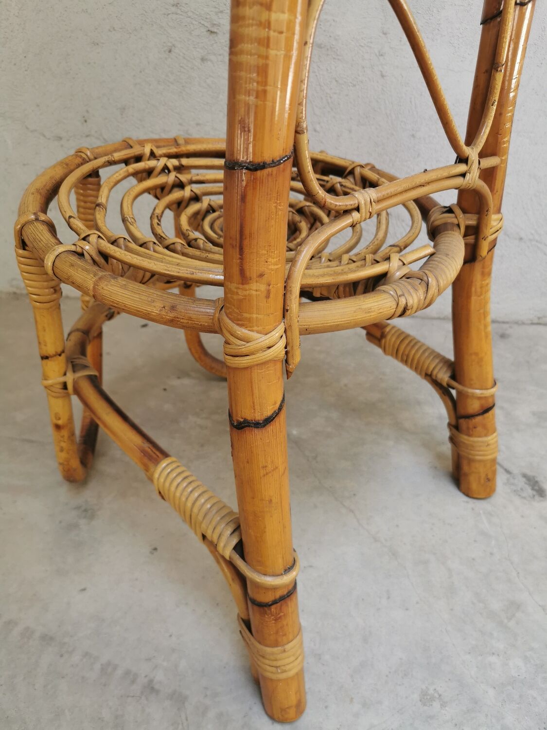Chaise rotin vintage Dirk Von Sliedregt