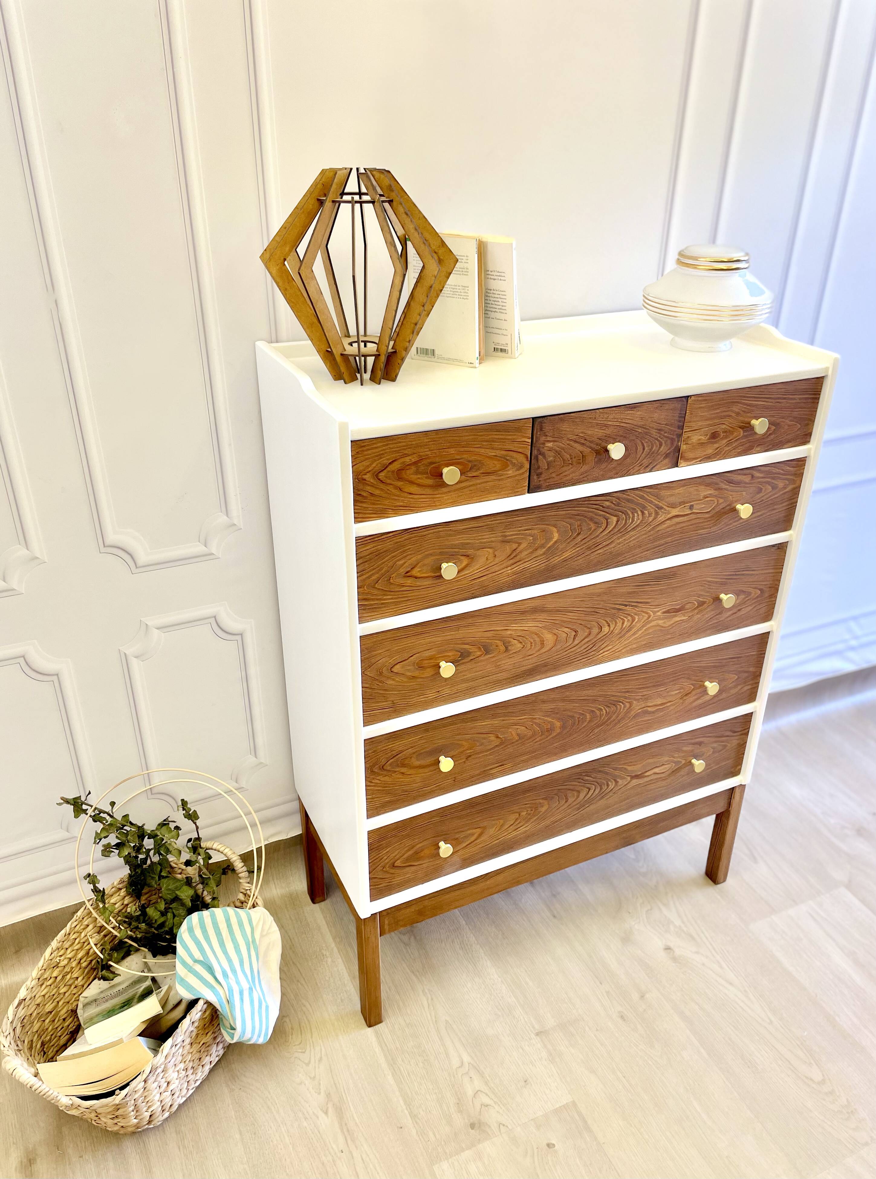 Commode vintage en bois – style scandinave – très bon état